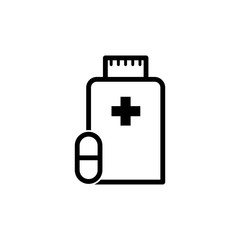 capsule vector icon, pill icon,medicine bottle icon, flat design best vector  illustration