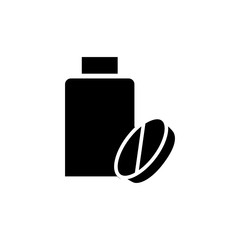 capsule vector icon, pill icon,medicine bottle icon, flat design best vector  illustration