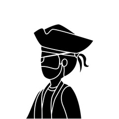 young man disguised pirate avatar character vector illustration design