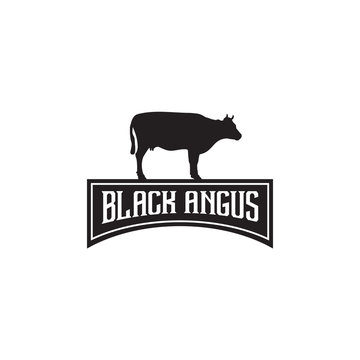 Angus farm logo design vector template