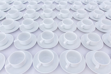 Coffee cup top view on white background