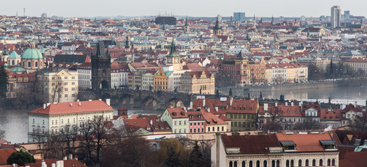 Fototapeta na wymiar Aerial view of prague, Czech Republic
