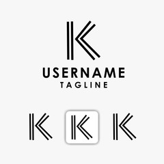 letter K logo icons design template kk
