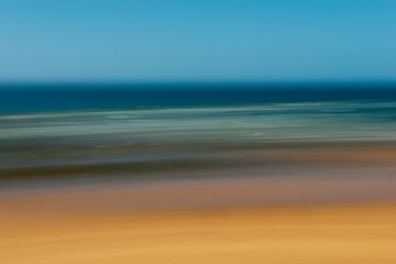 Abstrakter Sonnenuntergang in der Bretagne als Photopainting