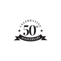 50th years celebrating anniversary emblem logo design