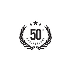 50th years celebrating anniversary emblem logo design