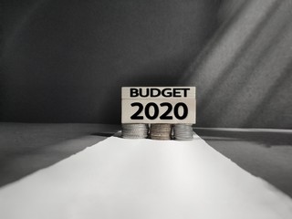 Conceptual - Budget 2020 text on wooden blocks