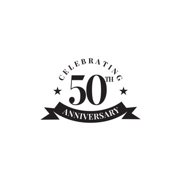 50th Years Celebrating Anniversary Emblem Logo Design