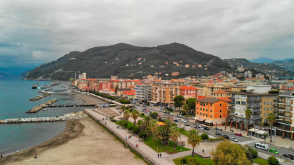 Obraz premium Aerial view of Chiavari city skyline. Liguria, Italy