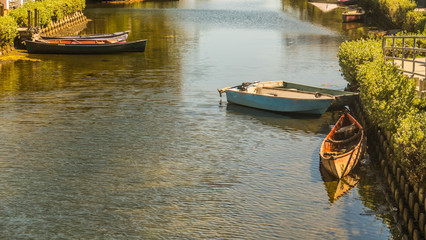 Boats on a canal used for excursions and transportation