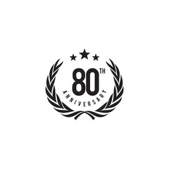 80th years celebrating anniversary emblem logo design
