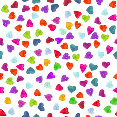 seamless pattern with colorful hearts, wrapping paper design