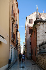 Street in Zadar Croatia. Narrow street in old town
