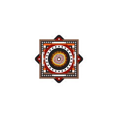 Aboriginal art dots painting icon logo design vector illustration template