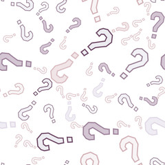 Quiz seamless pattern. Question marks, doubt, faq