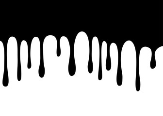 Paint flows. Current paint, stains. Vector illustration. Isolated on white background