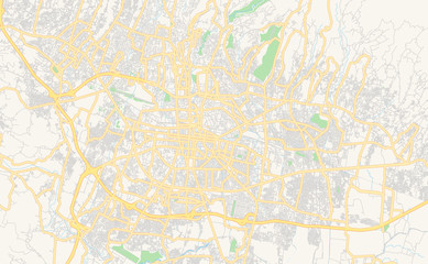 Fototapeta na wymiar Printable street map of Bandung, Indonesia