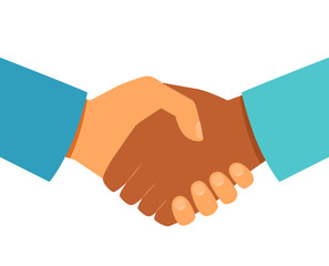 Handshake of business partners. Successful deal concept. Vector flat style illustration.