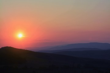 sunset over the mountains