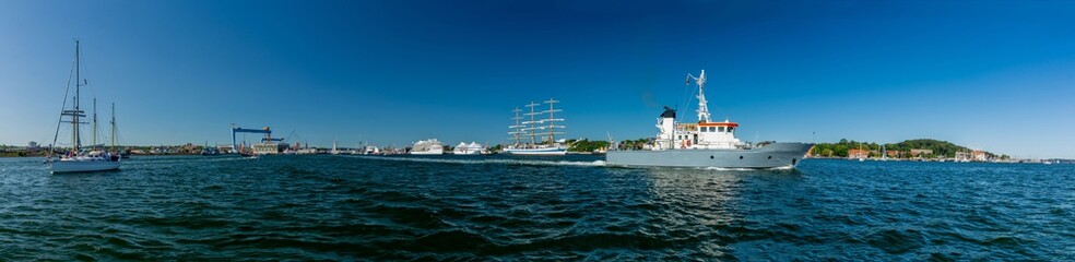 Kiel Week , Kiel Regatta,an annual sailing event in Kiel, the capital of Schleswig-Holstein,...