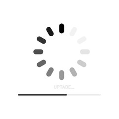 Loading sign icon in trendy flat style on white background. Gray icon template. Vector illustration.