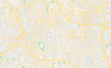 Fototapeta na wymiar Printable street map of South Jakarta, Indonesia