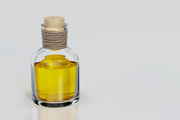 3d rendering of a bottle of essential oil isolated on white background with clipping paths.