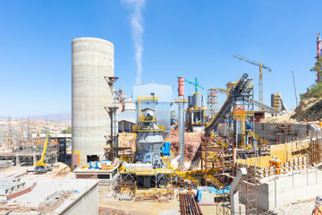 Fototapeta na wymiar Sucre Bolivia national cement factory extension work