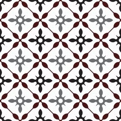 cute tile pattern, colorful seamless modern background, brown and gray ceramic wallpaper decor, Portugal ornament, Moroccan mosaic, pottery folk print, Spanish tableware, vintage tiled design, vector