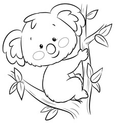 Niedlicher kletternder Koala - Vektor-Illustration © Christine Wulf