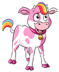 Niedliches pinkes Kalb - Vektor Illustration