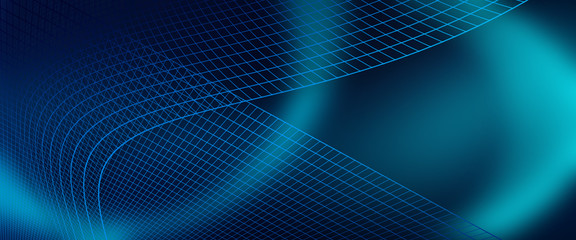  Neon blue glowing lines, magic energy space light concept, abstract background wallpaper design 