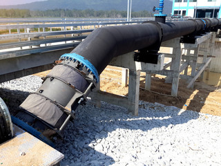 Steel pipe and fitting big size connect to water intake tower.
