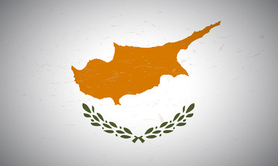 Flag of the Republic of Cyprus. Illustration. Grunge background