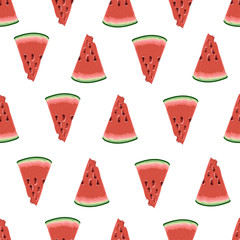 Seamless pattern with watermelon. Vector.