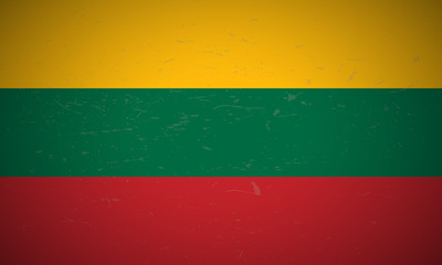 Lithuanian flag. Illustration. Grunge background