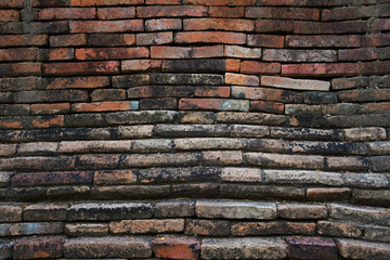 Old red brown brick wall texture background.