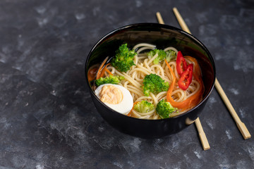 thai noodle soup with vegetables
