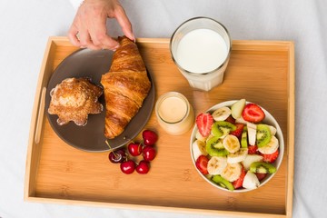 Close up of a european classic breakfast