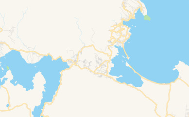 Obraz premium Printable street map of Jayapura, Indonesia