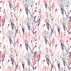 Beautiful floral botanical texture. Neutral botanical seamless pattern in pastel colors. Good for wallpaper, textile, surface decoration