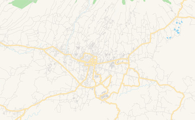 Fototapeta na wymiar Printable street map of Sukabumi, Indonesia