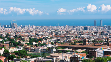 Naklejka premium Panoramic view of Barcelona