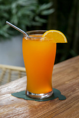 A big glass of freshly squeezed orange juice