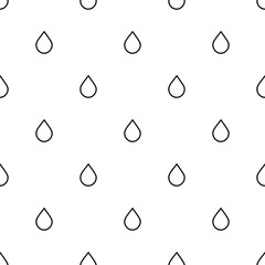 Cute black and white drop pattern with flat line drops. Sweet vector monochrome drop pattern. Seamless drop pattern for textile, wallpapers, wrapping paper, cards and web.