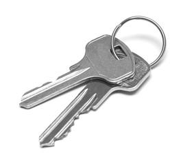 bunch of keys on a white background of isolate.