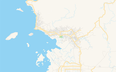 Printable street map of Sorong, Indonesia