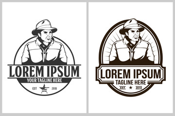 cowboy with cigarette vector logo