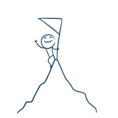 man climbing mountain