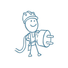 Funny electrical technician